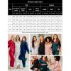 imageSWOMOG Womens Silk Satin Pajamas Set Long Sleeve Sleepwear Two Pieces Loungewear Set ButtonDown Contrast Pjs SetPure Deep Green