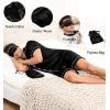 imageSWOMOG Mens 3pcs Pajamas Set Silk Satin Short Sleeve Sleepwear Button Down Pjs Classic Loungewear NightwearZcarbon