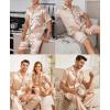 imageSWOMOG Mens 3pcs Pajamas Set Silk Satin Short Sleeve Sleepwear Button Down Pjs Classic Loungewear NightwearZlight Blonde
