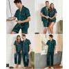 imageSWOMOG Mens 3pcs Pajamas Set Silk Satin Short Sleeve Sleepwear Button Down Pjs Classic Loungewear NightwearZmoss