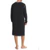 imageSWOMOG Mens Nightshirt Long Sleeve Nightgown Soft Loose Sleepwear Lightweight Nightwear Comfy Henley Sleep Shirt SXXLBlecked Black