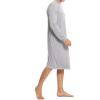 imageSWOMOG Mens Nightshirt Long Sleeve Nightgown Soft Loose Sleepwear Lightweight Nightwear Comfy Henley Sleep Shirt SXXLGery