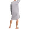 imageSWOMOG Mens Nightshirt Long Sleeve Nightgown Soft Loose Sleepwear Lightweight Nightwear Comfy Henley Sleep Shirt SXXLGery