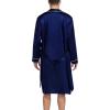 imageSWOMOG Mens Satin Robe Silky Kimono Bathrobe with Shorts Set Lightweight Soft Loungewear NightwearDark Navy Blue
