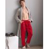 imageSWOMOG Mens Satin Silk Pajama Pant Long Pj Bottoms Soft Lounge Sleep Pants with PocketsA Red