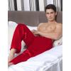 imageSWOMOG Mens Satin Silk Pajama Pant Long Pj Bottoms Soft Lounge Sleep Pants with PocketsA Red