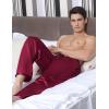 imageSWOMOG Mens Satin Silk Pajama Pant Long Pj Bottoms Soft Lounge Sleep Pants with PocketsA Wine Red