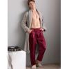 imageSWOMOG Mens Satin Silk Pajama Pant Long Pj Bottoms Soft Lounge Sleep Pants with PocketsA Wine Red