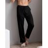 imageSWOMOG Mens Satin Silk Pajama Pant Long Pj Bottoms Soft Lounge Sleep Pants with PocketsB BlackBlack
