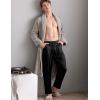 imageSWOMOG Mens Satin Silk Pajama Pant Long Pj Bottoms Soft Lounge Sleep Pants with PocketsB BlackBlack