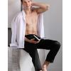 imageSWOMOG Mens Satin Silk Pajama Pant Long Pj Bottoms Soft Lounge Sleep Pants with PocketsB BlackBlack