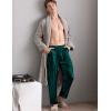 imageSWOMOG Mens Satin Silk Pajama Pant Long Pj Bottoms Soft Lounge Sleep Pants with PocketsB RedDeep Green