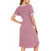 imageSWOMOG Women 3 in 1 DeliveryLaborNursing Nightgown Short Sleeve Pleated Maternity Sleepwear for BreastfeedingTaro Purple