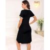 imageSWOMOG Women 3 in 1 DeliveryLaborNursing Nightgown Short Sleeve Pleated Maternity Sleepwear for BreastfeedingZfront Splitcarbon