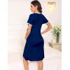 imageSWOMOG Women 3 in 1 DeliveryLaborNursing Nightgown Short Sleeve Pleated Maternity Sleepwear for BreastfeedingZfront Splitindigo