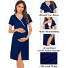 imageSWOMOG Women 3 in 1 DeliveryLaborNursing Nightgown Short Sleeve Pleated Maternity Sleepwear for BreastfeedingZfront Splitindigo