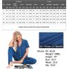 imageSWOMOG Women Pajama Sets TwoPiece Nightwear Short Sleeve Sleepwear Button Down Pj Lounge Sets with Long PantsRoyal Blue