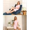 imageSWOMOG Womens Button Down Nightgown Short Sleeve Nightshirt VNeck Sleepwear Boyfriend Sleepshirt Pajama DressPink