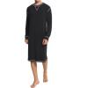imageSWOMOG Mens Nightshirt Long Sleeve Nightgown Soft Loose Sleepwear Lightweight Nightwear Comfy Henley Sleep Shirt SXXLBlecked Black
