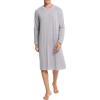 imageSWOMOG Mens Nightshirt Long Sleeve Nightgown Soft Loose Sleepwear Lightweight Nightwear Comfy Henley Sleep Shirt SXXLGery