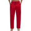 imageSWOMOG Mens Satin Silk Pajama Pant Long Pj Bottoms Soft Lounge Sleep Pants with PocketsA Red