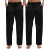 imageSWOMOG Mens Satin Silk Pajama Pant Long Pj Bottoms Soft Lounge Sleep Pants with PocketsB BlackBlack