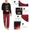 imageSWOMOG Couple Pajama Set Christmas Matching Family Long Sleeve Pj Set Xmas Printed Sleepwear MenampampWomen Plaid Pant with PocketBlack Merry Christmasplaid