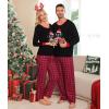 imageSWOMOG Couple Pajama Set Christmas Matching Family Long Sleeve Pj Set Xmas Printed Sleepwear MenampampWomen Plaid Pant with PocketSanta Clausplaid