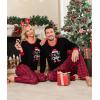 imageSWOMOG Couple Pajama Set Christmas Matching Family Long Sleeve Pj Set Xmas Printed Sleepwear MenampampWomen Plaid Pant with PocketSanta Clausplaid