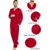 imageSWOMOG Matching Couple Pajamas Set Family Satin Silk Pjs Button Loungewear Men and Women Long Sleeve SleepwearRed