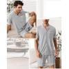imageSWOMOG Mens Pajama Sets Short Sleeve Sleepwear Button Down Loungewear Soft Modal Lounge Pjs with Pockets SXXLGrey