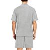 imageSWOMOG Mens Pajama Sets Short Sleeve Sleepwear Button Down Loungewear Soft Modal Lounge Pjs with Pockets SXXLGrey