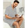 imageSWOMOG Mens Pajama Sets Short Sleeve Sleepwear Button Down Loungewear Soft Modal Lounge Pjs with Pockets SXXLGrey