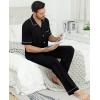 imageSWOMOG Mens Pajama Sets Short Sleeve Sleepwear Button Down Loungewear Soft Modal Lounge Pjs with Pockets SXXLLong Pantsblack