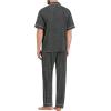 imageSWOMOG Mens Pajama Sets Short Sleeve Sleepwear Button Down Loungewear Soft Modal Lounge Pjs with Pockets SXXLLong Pantsdark Grey