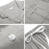 imageSWOMOG Mens Pajama Sets Short Sleeve Sleepwear Button Down Loungewear Soft Modal Lounge Pjs with Pockets SXXLLong Pantsgrey