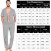 imageSWOMOG Mens Pajama Sets Short Sleeve Sleepwear Button Down Loungewear Soft Modal Lounge Pjs with Pockets SXXLLong Pantsgrey