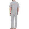 imageSWOMOG Mens Pajama Sets Short Sleeve Sleepwear Button Down Loungewear Soft Modal Lounge Pjs with Pockets SXXLLong Pantsgrey