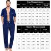 imageSWOMOG Mens Pajama Sets Short Sleeve Sleepwear Button Down Loungewear Soft Modal Lounge Pjs with Pockets SXXLLong Pantsnavy Blue