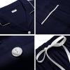 imageSWOMOG Mens Pajama Sets Short Sleeve Sleepwear Button Down Loungewear Soft Modal Lounge Pjs with Pockets SXXLLong Pantsnavy Blue