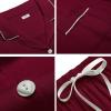 imageSWOMOG Mens Pajama Sets Short Sleeve Sleepwear Button Down Loungewear Soft Modal Lounge Pjs with Pockets SXXLLong Pantswine Red