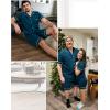 imageSWOMOG Mens Pajama Sets Short Sleeve Sleepwear Button Down Loungewear Soft Modal Lounge Pjs with Pockets SXXLOxford Blue