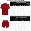 imageSWOMOG Mens Pajama Sets Short Sleeve Sleepwear Button Down Loungewear Soft Modal Lounge Pjs with Pockets SXXLRed