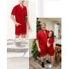 imageSWOMOG Mens Pajama Sets Short Sleeve Sleepwear Button Down Loungewear Soft Modal Lounge Pjs with Pockets SXXLRed