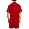 imageSWOMOG Mens Pajama Sets Short Sleeve Sleepwear Button Down Loungewear Soft Modal Lounge Pjs with Pockets SXXLRed