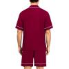 imageSWOMOG Mens Pajama Sets Short Sleeve Sleepwear Button Down Loungewear Soft Modal Lounge Pjs with Pockets SXXLWine Red