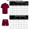imageSWOMOG Mens Pajama Sets Short Sleeve Sleepwear Button Down Loungewear Soft Modal Lounge Pjs with Pockets SXXLWine Red