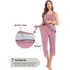 imageSWOMOG Women Maternity Pajama Set Nursing Pjs Double Layer Sleeveless Top Capri Pregnancy Set Breastfeeding Pjs with PocketsTaro Purple