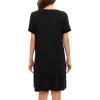 imageSWOMOG Women Zipper Up Robe Short Sleeves Nightgown Zip Front Housecoat Soft Bathrobe with PocketsBlack Grey