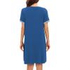 imageSWOMOG Women Zipper Up Robe Short Sleeves Nightgown Zip Front Housecoat Soft Bathrobe with PocketsNavy